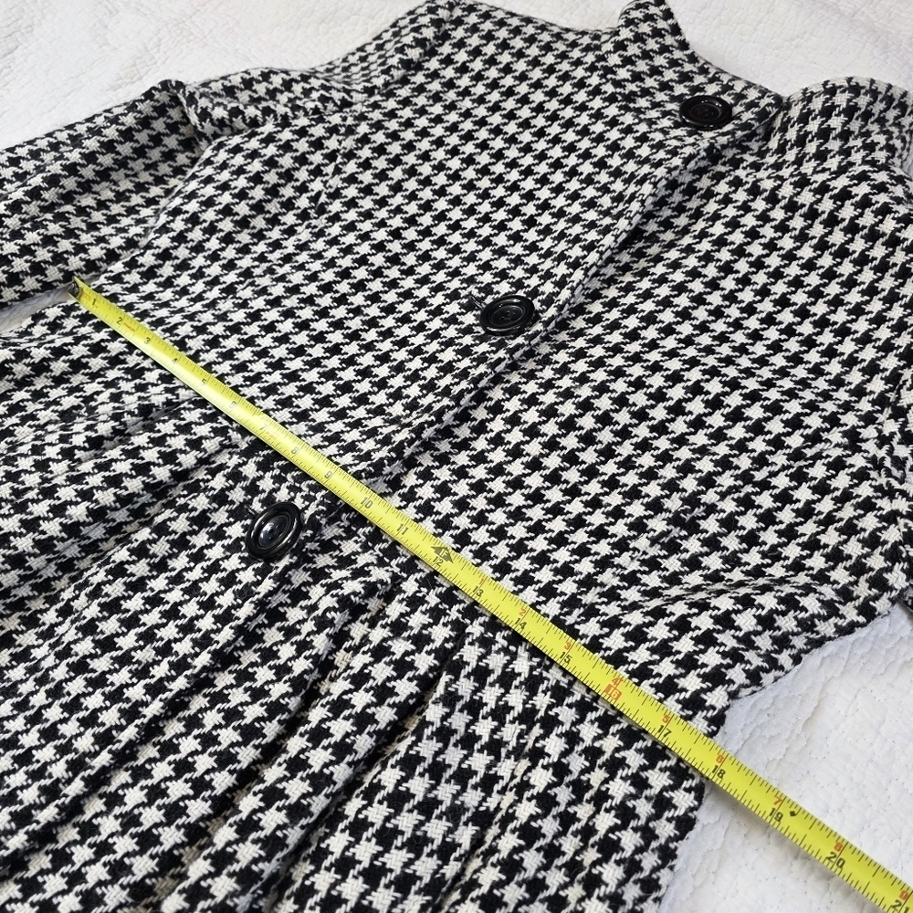 BITTEN by Sarah Jessica Parker Black And White Houndstooth Wool Coat - Picture 6 of 12